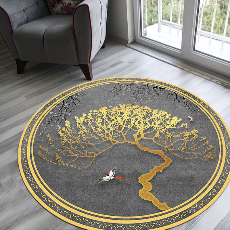 BowLift | Classic Oriental Rug Multi-colored Flower and Bird Design Rug with Non-Slip Back Stain Resistant Pet-Friendly Rug for Living Room