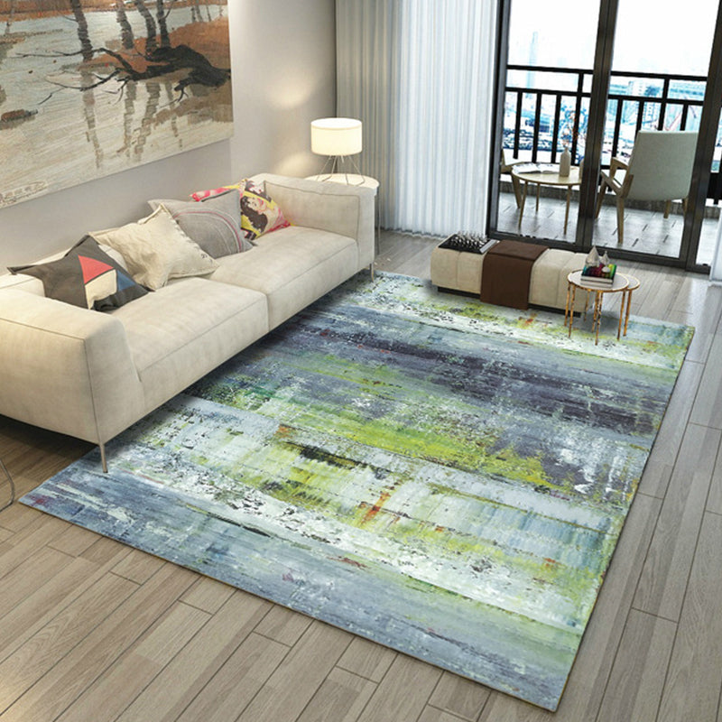 BowLift | Asian Abstract Painting Carpet Multi-Color Polypropylene Area Rug Machine Washable Non-Slip Back Stain Resistant Rug for Large Room