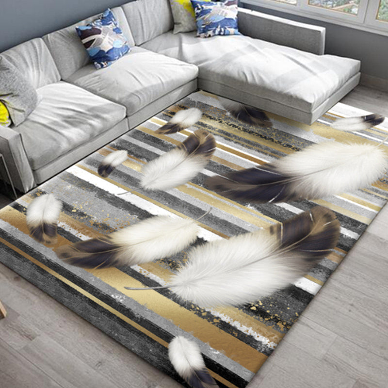 BowLift | Chic Oriental Rug Polyester Flower Botanical Rug Non-slip Machine Washable Pet-friendly Carpet for Living Room