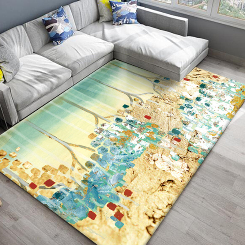 BowLift | Chic Oriental Rug Polyester Flower Botanical Rug Non-slip Machine Washable Pet-friendly Carpet for Living Room