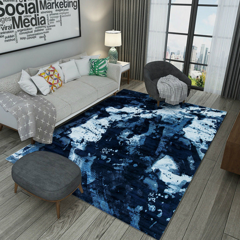 BowLift | Classic Multicolor Industrial Carpet Polyester Abstract Painting Carpet Non-Slip Back Machine Washable Stain Resistant Carpet for Lounge