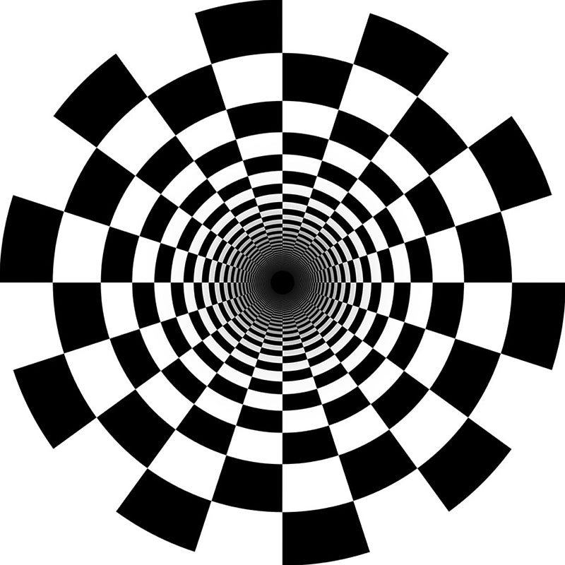 BowLift | Classic 3D Illusion Trapezoid Rug Black and White Modern Rug Polypropylene Non-slip Washable Stain Resistant Rug for Bedroom