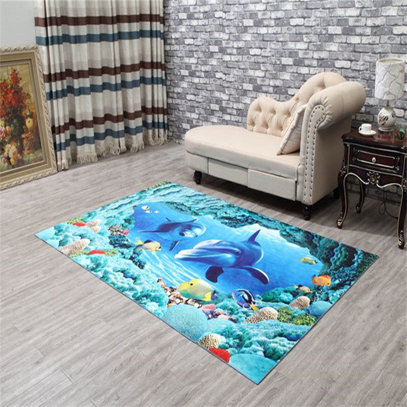 BowLift | Amazing Multicolor Natural Landscape Carpet Polyester Modern Carpet Stain Resistant Washable Non-Slip Back Carpet for Family Room