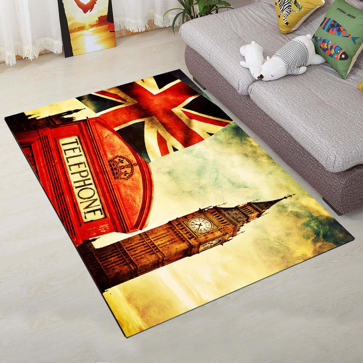 BowLift | Personality Scandinavian Carpet Multi Colors 3D Print Scenery Carpet Washable Non-slip Stain-resistant Rug for Home