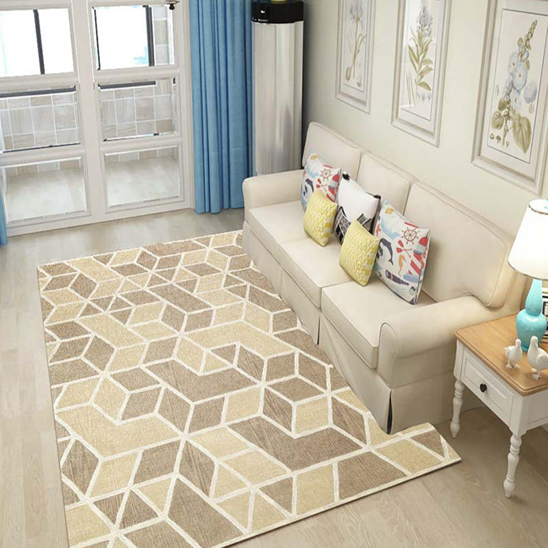 BowLift | Multicolor 3D Illusion Geometry Rug Polyester Modernist Rug Non-Slip Pet-Friendly Machine Washable Rug for the Large Room
