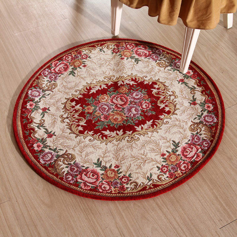 BowLift | Farm Peony Indoor Rug Multicolor Synthetic Rug Machine Washable Stain Resistant Non-Slip Rug for the Workspace