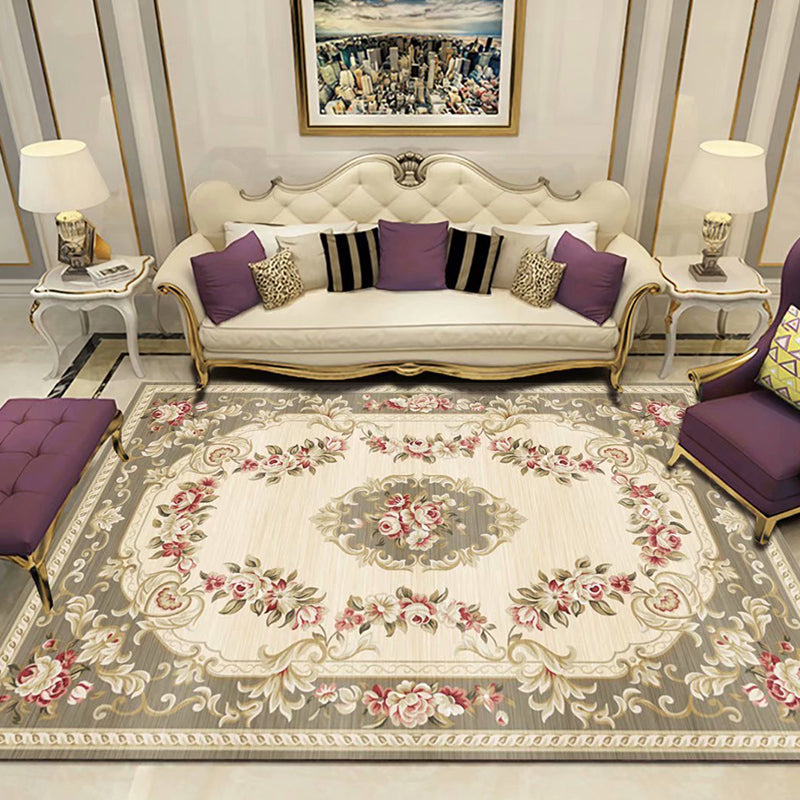 BowLift | Antique Multicolor Glam Carpet Polyester Floral Pattern Carpet Pet Friendly Stain Resistant Non-Slip Carpet for Home