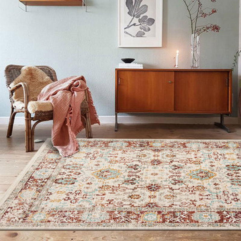 BowLift | Worn Moroccan Rug Multicolored Patterned Rug Non-Slip Machine Washable Stain Resistant Rug for Home