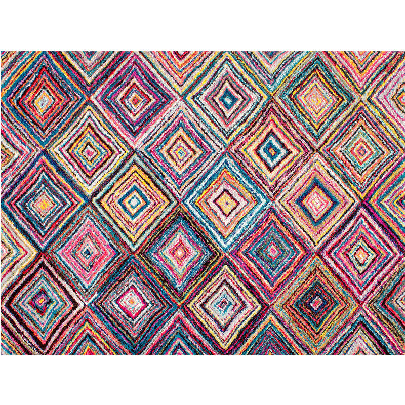 BowLift | Worn Moroccan Rug Multicolored Patterned Rug Non-Slip Machine Washable Stain Resistant Rug for Home