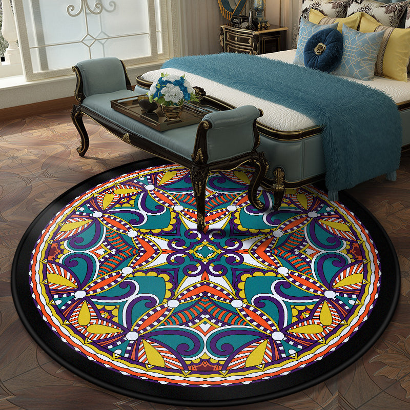 BowLift | European Moroccan Carpet Multicolor symmetrical pattern carpet non-slip pet-friendly machine washable carpet for the bedroom
