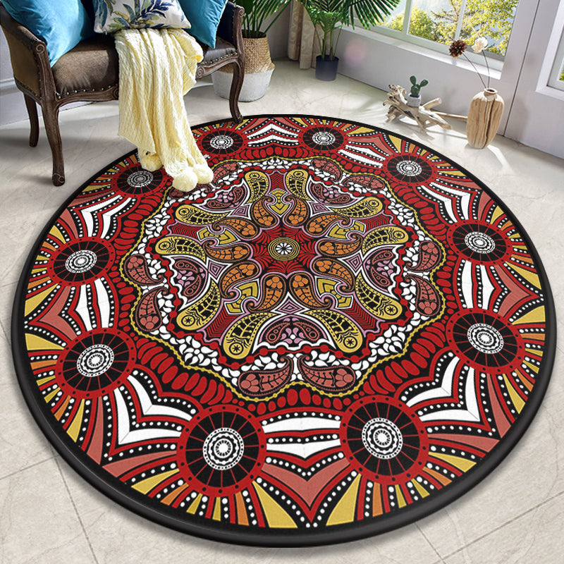 BowLift | European Moroccan Carpet Multicolor symmetrical pattern carpet non-slip pet-friendly machine washable carpet for the bedroom