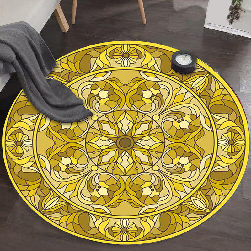 BowLift | Art Deco Moroccan Carpet Multicolored Mandala Carpet Pet-Friendly Machine Washable Non-Slip Rug for Bedroom
