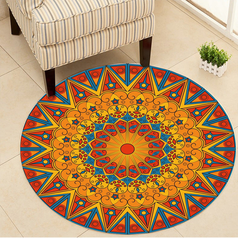BowLift | Art Deco Moroccan Carpet Multicolored Mandala Carpet Pet-Friendly Machine Washable Non-Slip Rug for Bedroom