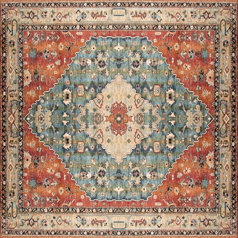 BowLift | Shabby Chic Floral Area Rug Multicolor Persian Carpet Polypropylene Anti-Slip Backing Washable Pet-Friendly Rug for Foyer