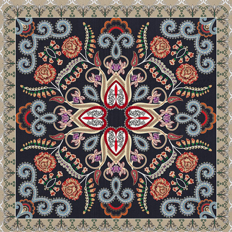 BowLift | Shabby Chic Floral Area Rug Multicolor Persian Carpet Polypropylene Anti-Slip Backing Washable Pet-Friendly Rug for Foyer