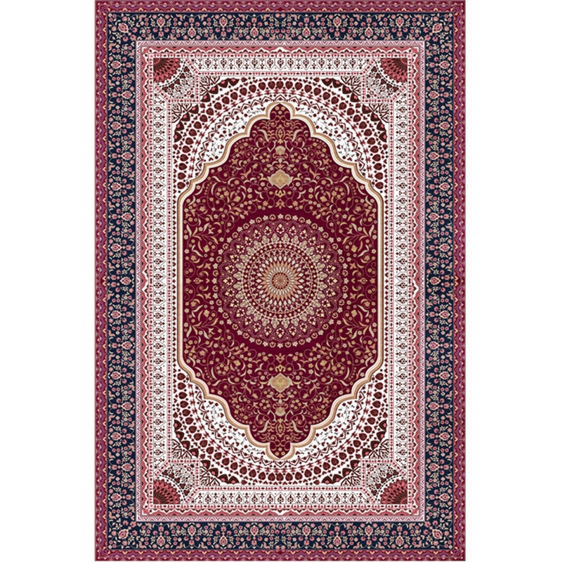 BowLift | Beautiful floral patterned rug Multicolored Moroccan rug Polyester Washable Non-slip backing Stain-resistant rug for guest room
