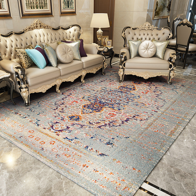 BowLift | Antique multi-colored flower carpet polypropylene Moroccan area rug pet-friendly washable non-slip rug for guest areas