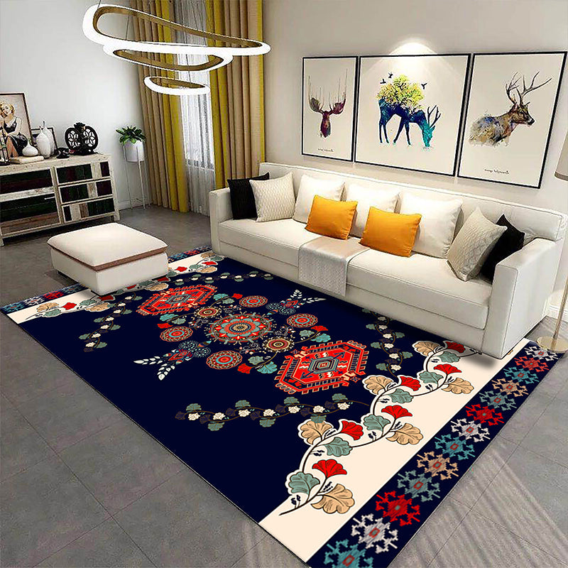 BowLift | Classic Multicolored Mandala Rug Synthetic Moroccan Rug Stain Resistant Slip Resistant Pet Friendly Rug for the Large Room