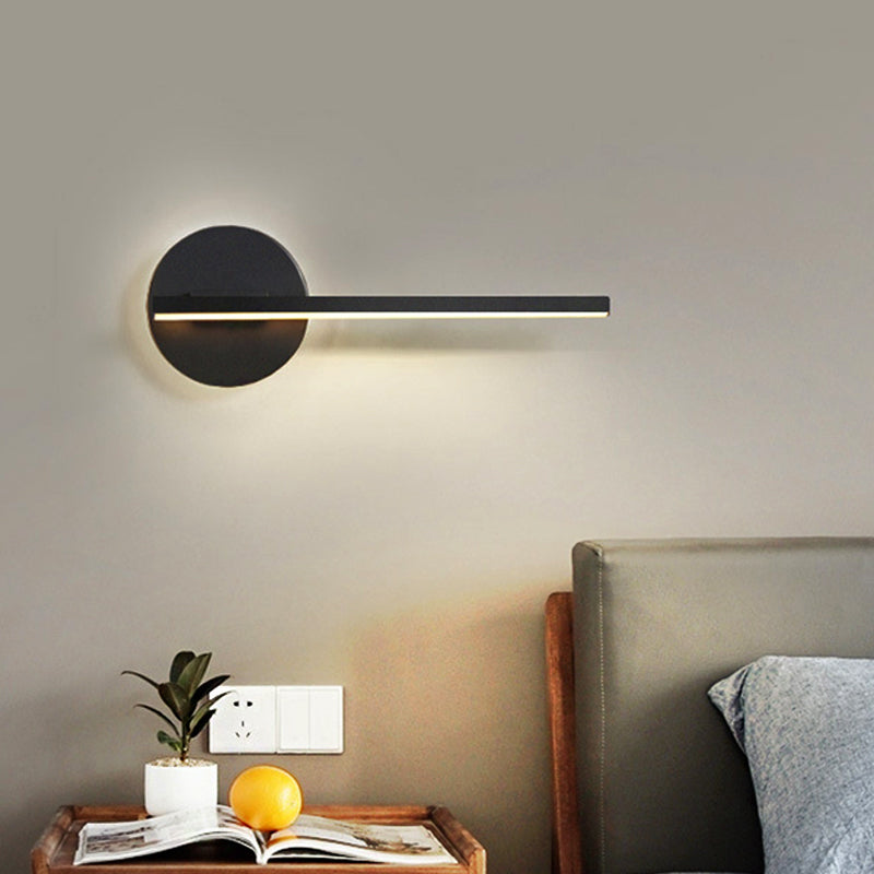 BowLift | Black/White Linear Wall Lamp Minimal Acrylic LED Wall Light for Bedroom in Warm/White Light
