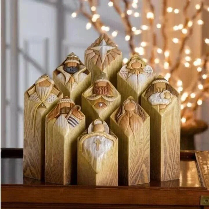 BowLift | 9pcs Heaven Nativity Tree Pillar Statues