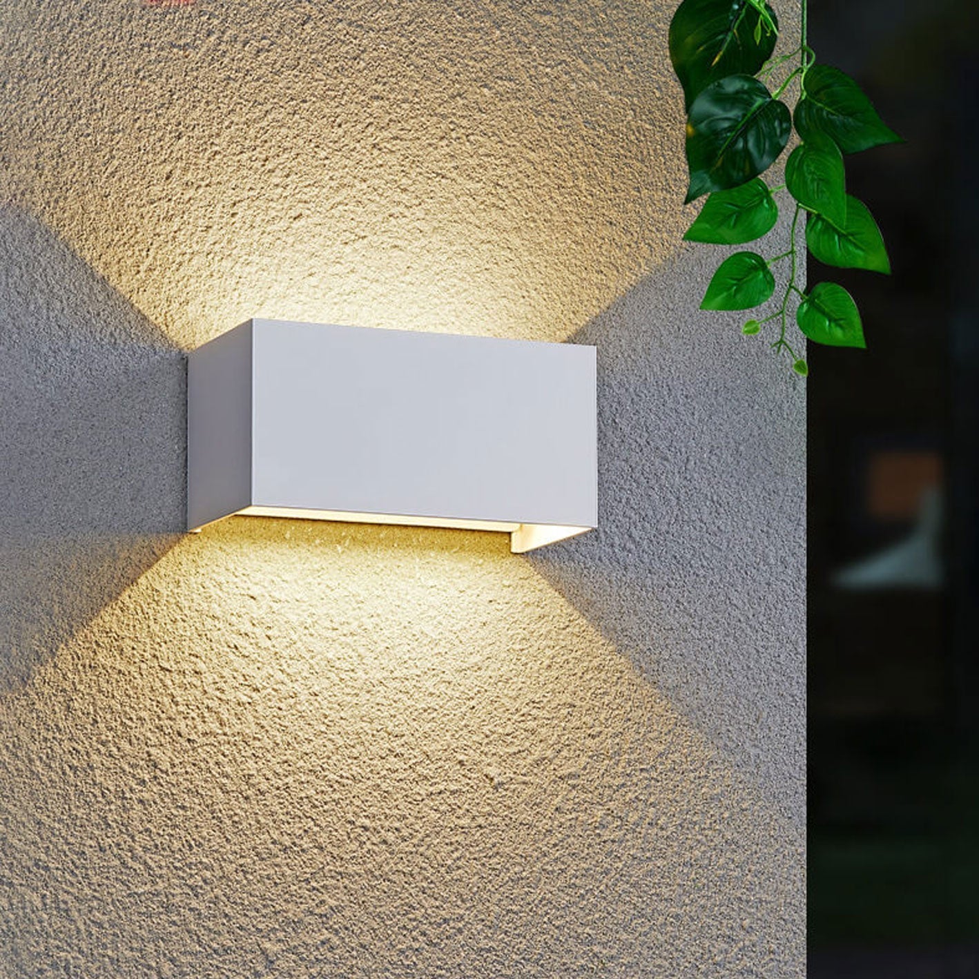 BowLift | Modern waterproof rectangular LED wall light for outdoor use with up and down lighting