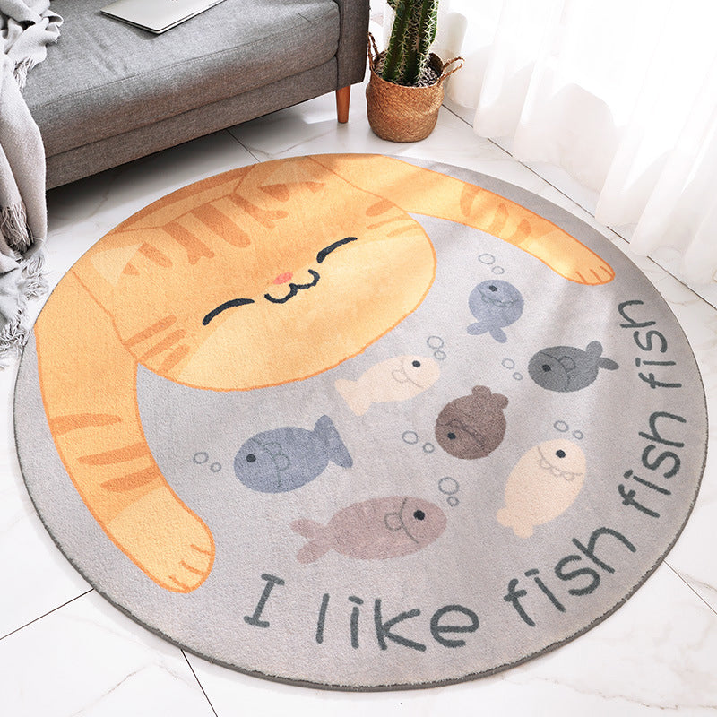 BowLift | Beautiful Cartoon Printed Carpet Multi-Colored Lambswool Area Rug Washable Non-Slip Area Rug for Children's Room