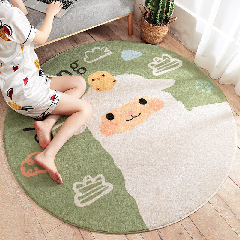 BowLift | Beautiful Cartoon Printed Carpet Multi-Colored Lambswool Area Rug Washable Non-Slip Area Rug for Children's Room