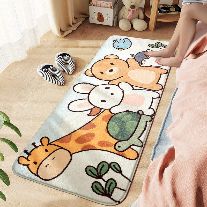 BowLift | Comfort Children's Room Carpet Multicolored Cartoon Animal Area Rug Synthetic Easy Care Pet-Friendly Rug