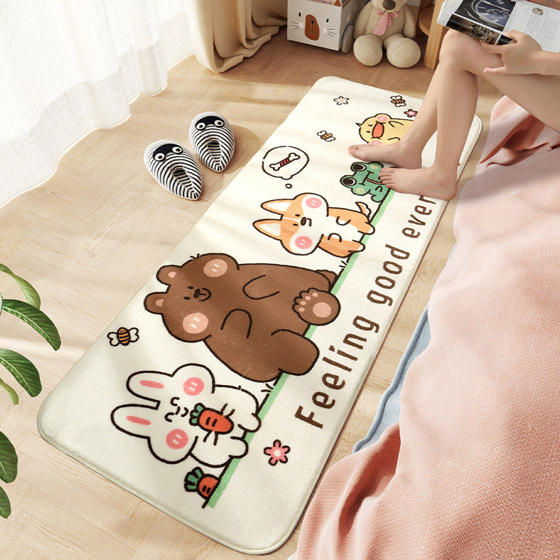 BowLift | Comfort Children's Room Carpet Multicolored Cartoon Animal Area Rug Synthetic Easy Care Pet-Friendly Rug