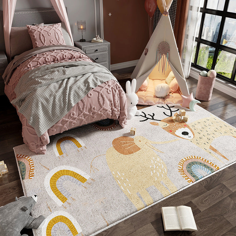 BowLift | Colorful Children's Room Carpet Calming Abstract Print Carpet Cotton Blend Pet-Friendly Rug