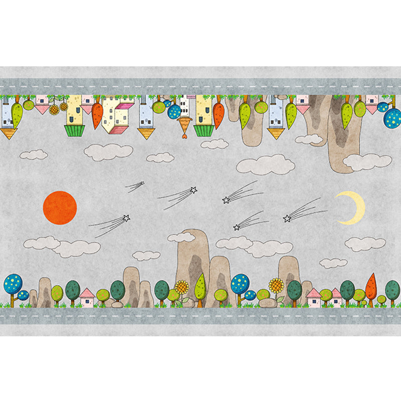 BowLift | Casual Cartoon Patterned Rug Multicolored Cotton Blend Rug Non-Slip Back Easy Care Rug for the Bedroom