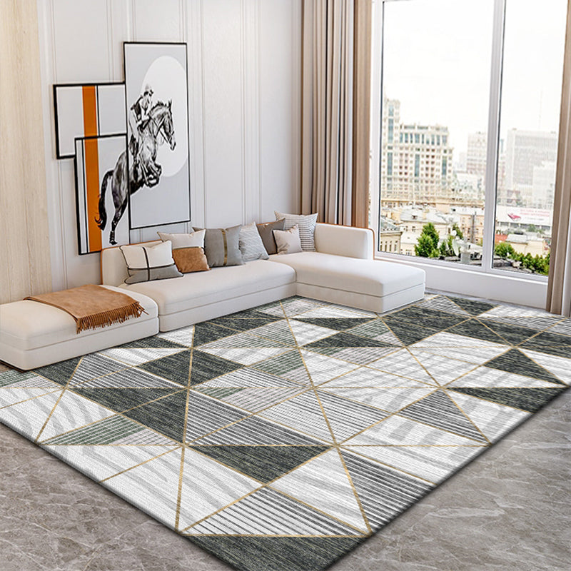 BowLift | Creative Room Decoration Area Rug Multicolor Geometric Pattern Area Rug Cotton Blend Non-Slip Pet Friendly Area Rug