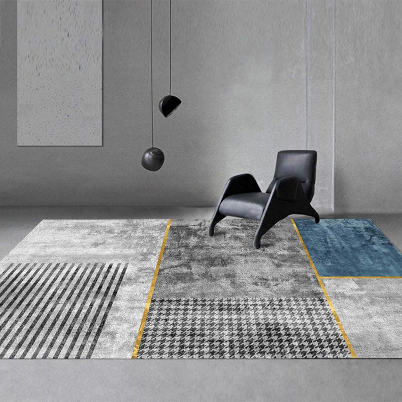 BowLift | Creative Room Decoration Area Rug Multicolor Geometric Pattern Area Rug Cotton Blend Non-Slip Pet Friendly Area Rug