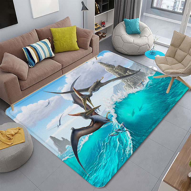 BowLift | Funky Living Room Rug Multicolor Cartoon 3D Print Rug Synthetic Non-Slip Backing Stain Resistant Rug