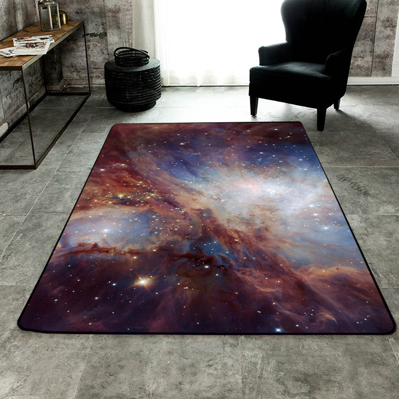 BowLift | Calming Kids Rug Multicolor 3D Starry Sky Pattern Rug Polypropylene Non-slip Machine Washable Rug