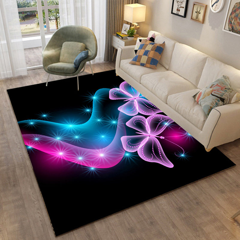 BowLift | Colorful Relaxation Area Rug Cotton Blend Cartoon Pattern Indoor Rug Machine Washable Non-Slip Rug for Décor