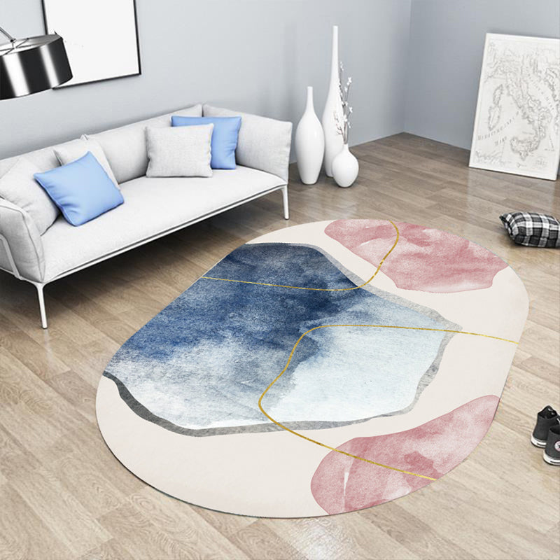 BowLift | Casual abstract print rug Multicolor Polyester rug Non-slip underside Stain-resistant rug for living room