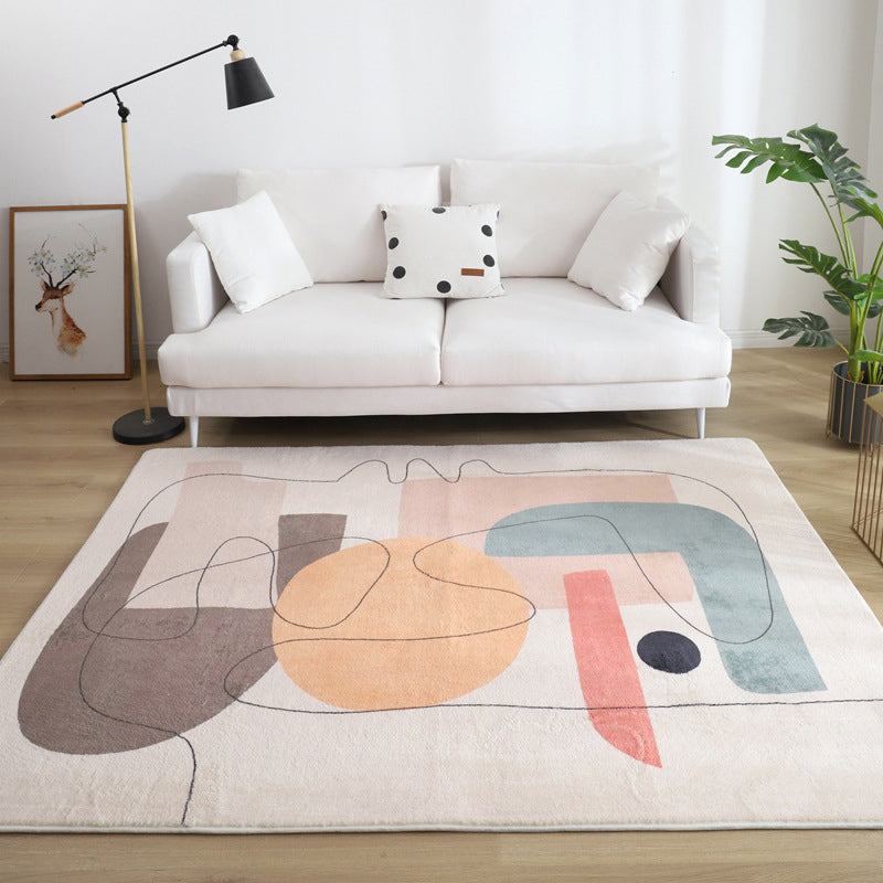 BowLift | Comfort Living Room Rug Multicolor Cartoon Print Rug Non-Slip Base Pet-Friendly Rug