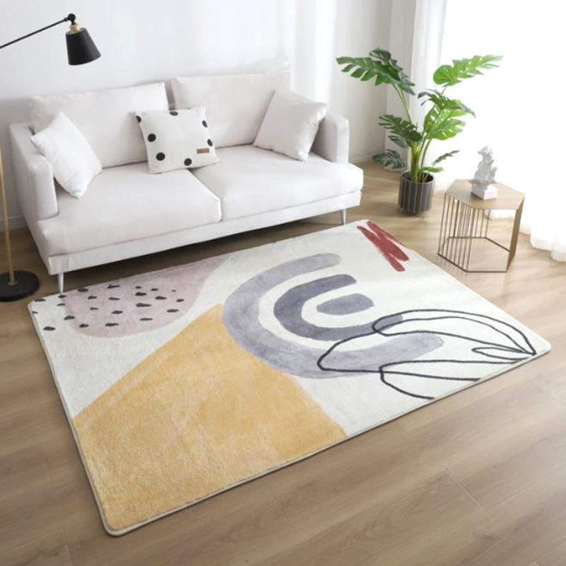 BowLift | Relaxing Color Block Rug Multicolored Acrylic Area Rug Non-Slip Back Stain Resistant Indoor Rug for Bedroom