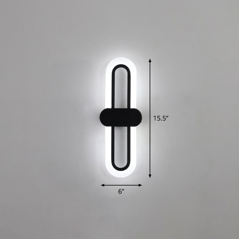 BowLift | Contemporary rectangular LED wall light Acrylic living room wall light fixture in black