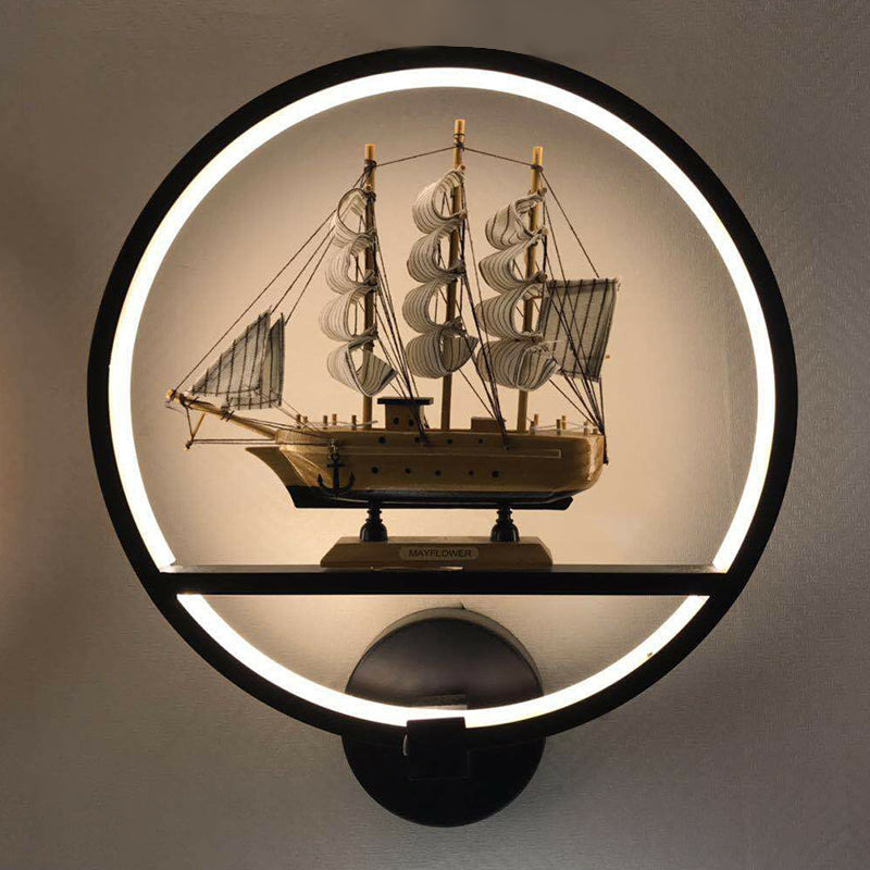 BowLift | Minimalistic Round Wall Lamp Lighting Acrylic Living Room LED Wall Mount Lighting in White