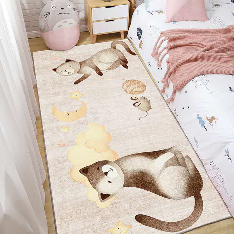 BowLift | Casual Love Rug Multicolor Animal Print Indoor Rug Synthetic Non-Slip Backing Washable Rug for Bedroom