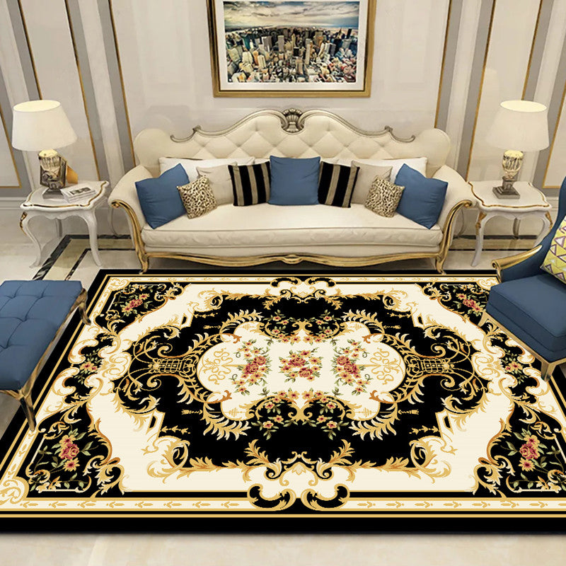 BowLift | Western Floral Printed Rug Multifunctional Polyester Rug Pet-friendly Non-slip Rug for Living Room