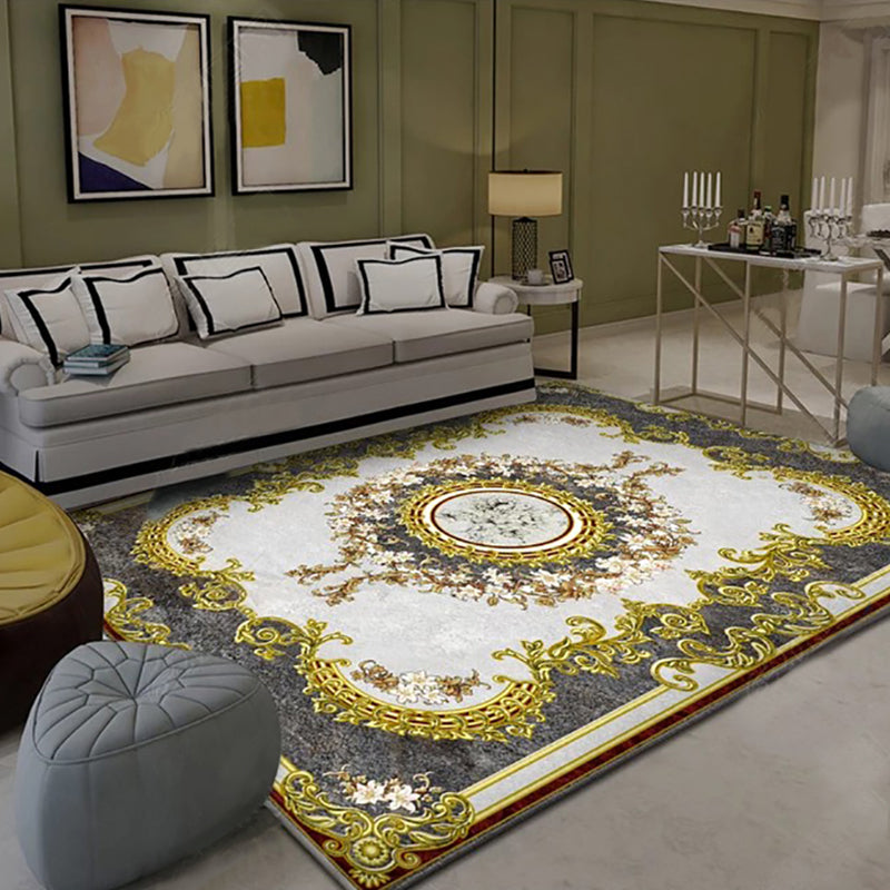 BowLift | Western Floral Printed Rug Multifunctional Polyester Rug Pet-friendly Non-slip Rug for Living Room