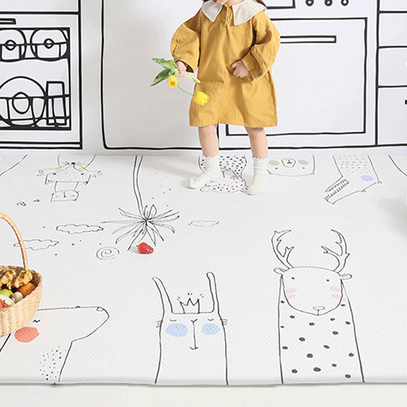 BowLift | Unique Children's Room Carpet Multicolored Plant Print Carpet Polyester Non-slip Pet-friendly Stain-resistant Carpet