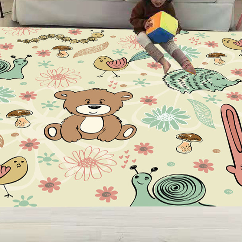 BowLift | Funny Children's Room Carpet Multicolored Cartoon Print Carpet Synthetic Non-Slip Back Easy Care Carpet