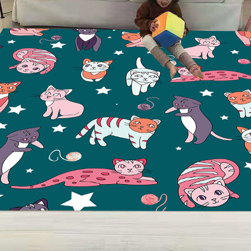 BowLift | Funny Children's Room Carpet Multicolored Cartoon Print Carpet Synthetic Non-Slip Back Easy Care Carpet