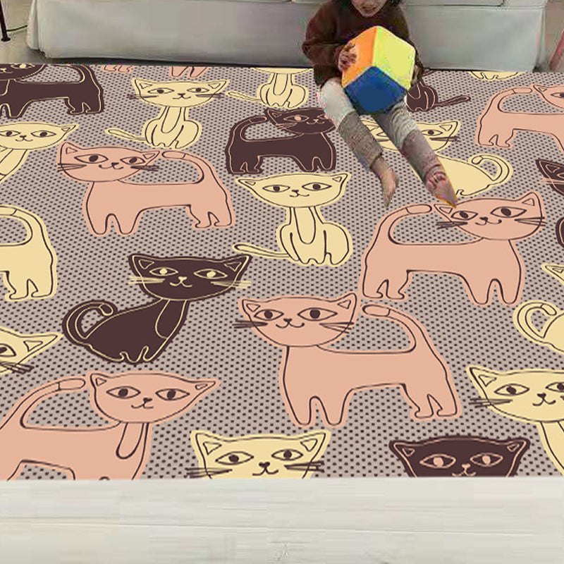 BowLift | Funny Children's Room Carpet Multicolored Cartoon Print Carpet Synthetic Non-Slip Back Easy Care Carpet