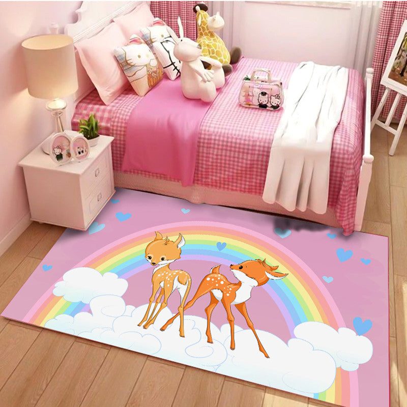 BowLift | Beautiful Children's Room Carpet Multicolor Cartoon Pattern Area Rug Non-Slip Back Easy Care Indoor Rug