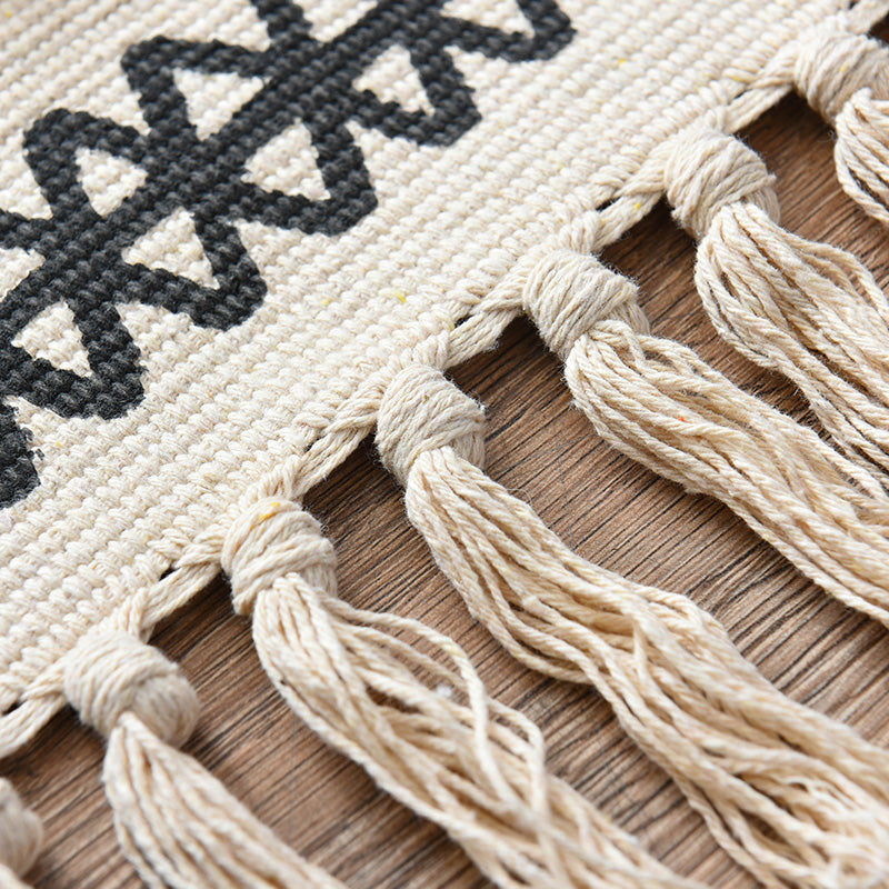 BowLift | Western Bedroom Rug Multicolored Geometric Print Rug Polyester Handwoven Pet-Friendly Area Rug with Fringes